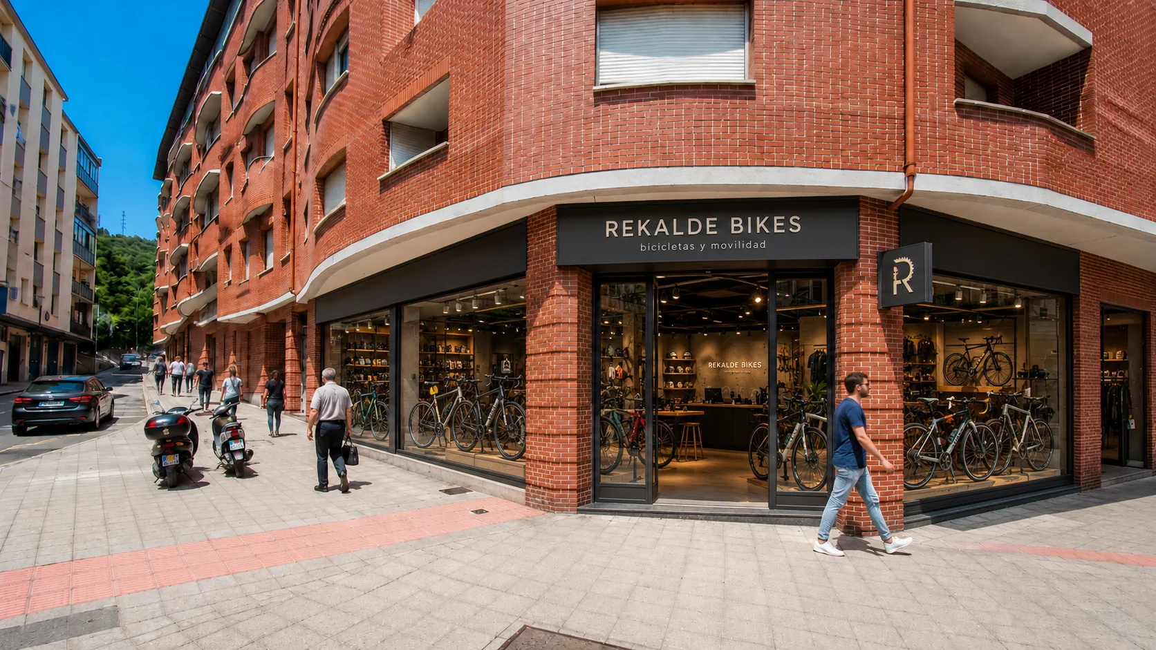 Vista del local como tienda de bicicletas y movilidad urbana