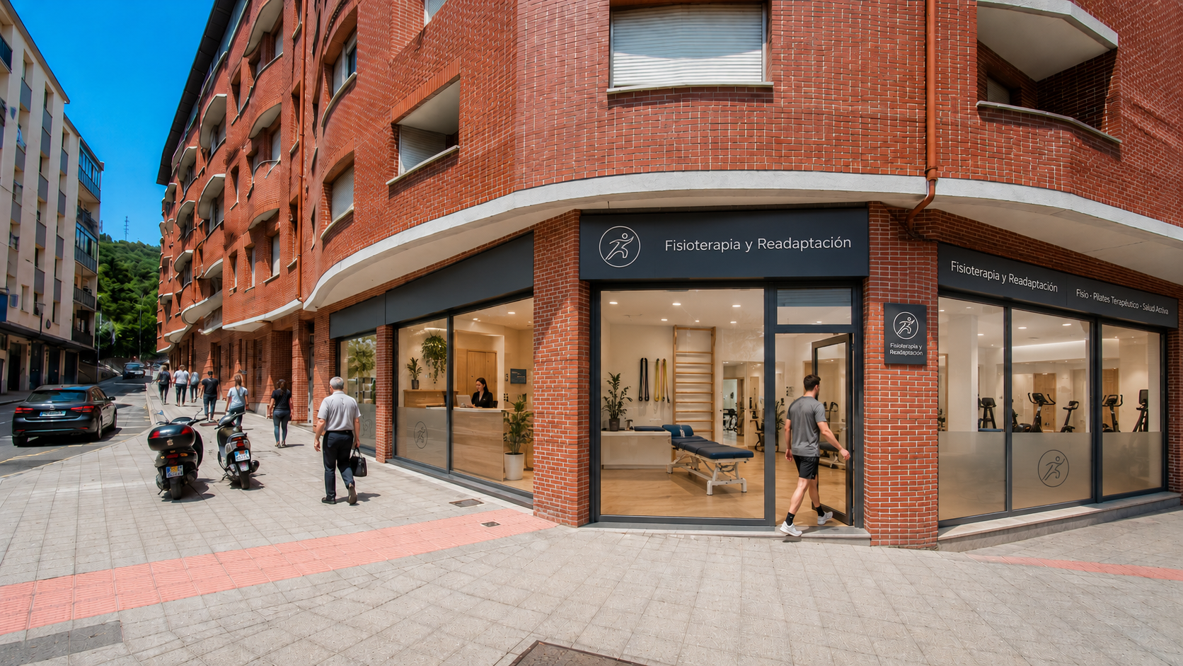 Vista del local como centro de fisioterapia, readaptación y salud activa