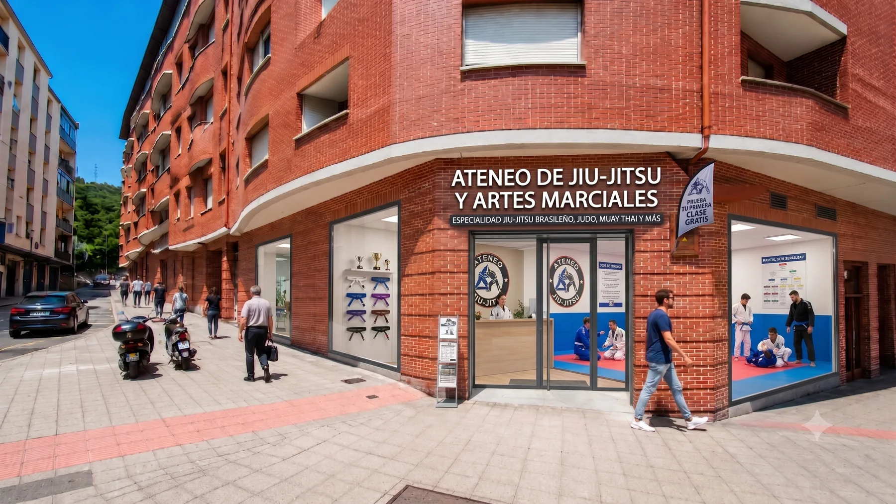 Vista del local como academia de jiu-jitsu y artes marciales