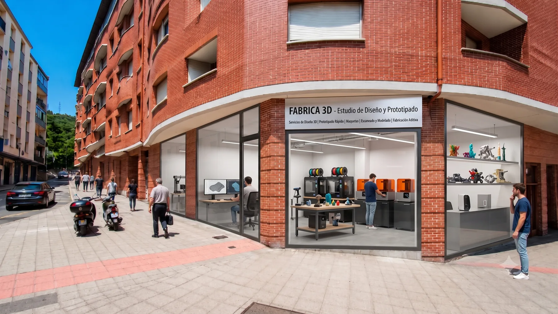Vista del local como estudio de diseño y prototipado 3D